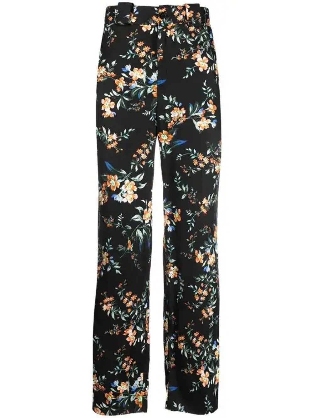 ERDEM Black Floral Wide-Leg Trousers